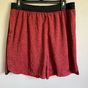 Men’s Red and Black Adidas Athletic Shorts Size L